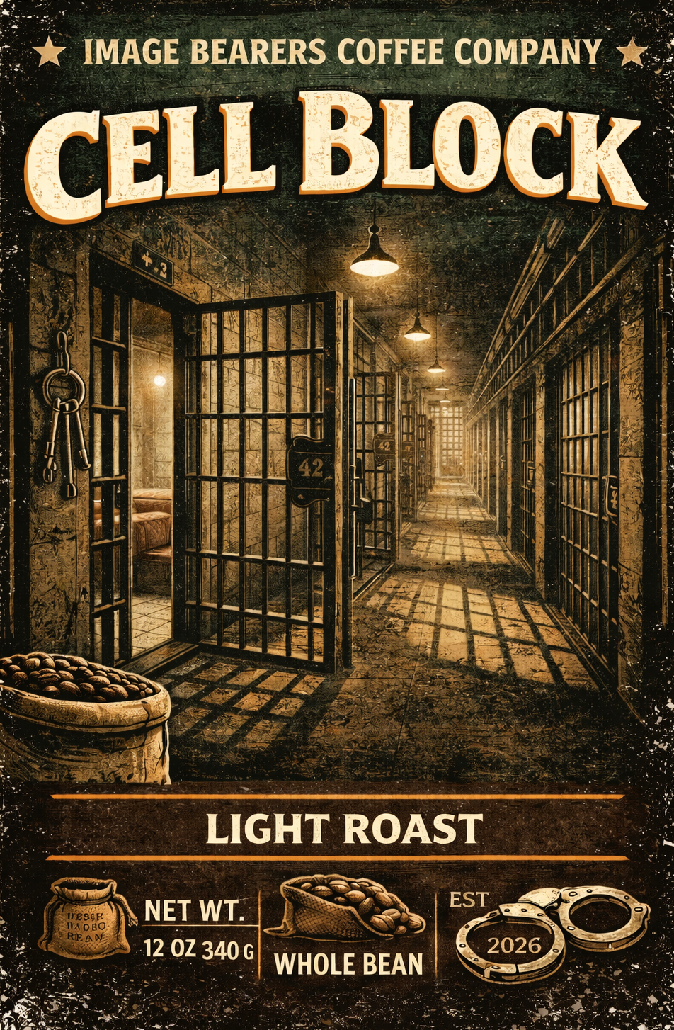 Cell Block light roast coffee bag